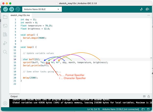 How To Streamline Your Arduino Code Use sprintf to Declutter Serial Calls