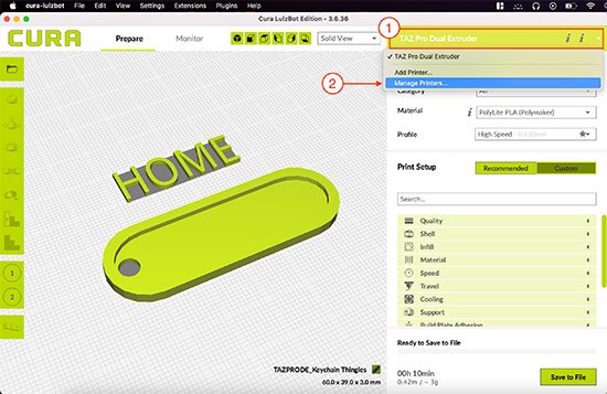How to Print Dual Colors Using a Dual-Extruder Lulzbot 3D Printer & Cura