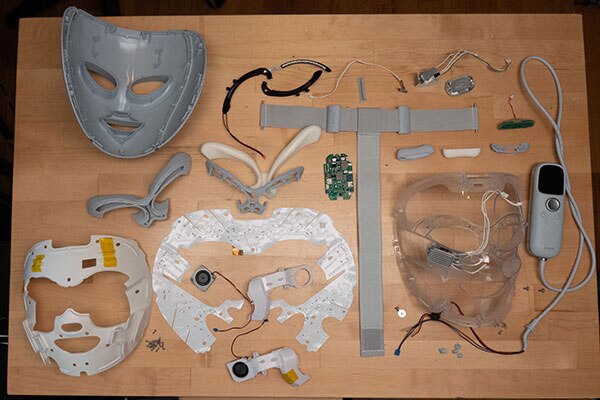 Image of Teardown of CurrentBody Series 2 and Shark Cryoglow LED Therapy Masks