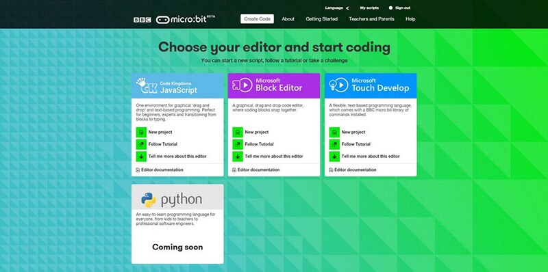 BBC micro:bit programming editors