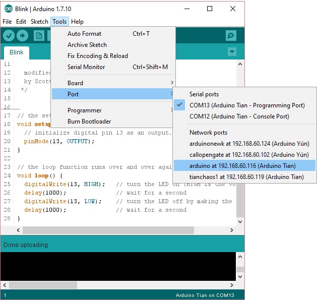 Getting Started with the Arduino Tian