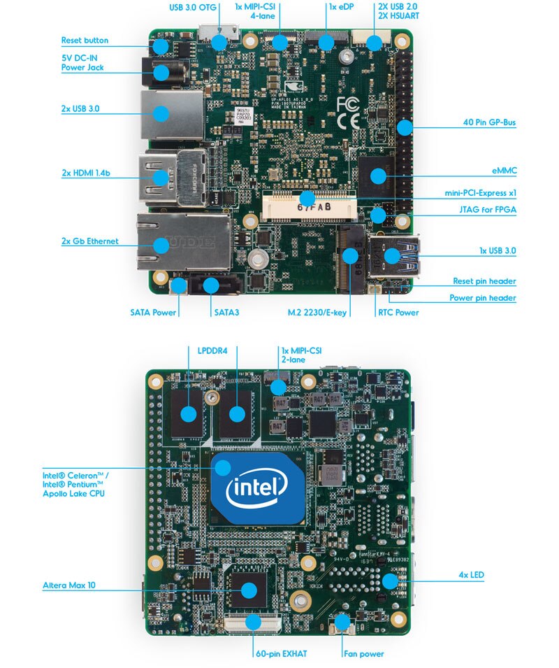 UP2 uses the new Intel Apollo Lake™ SoC to integrate into the Industrial Market