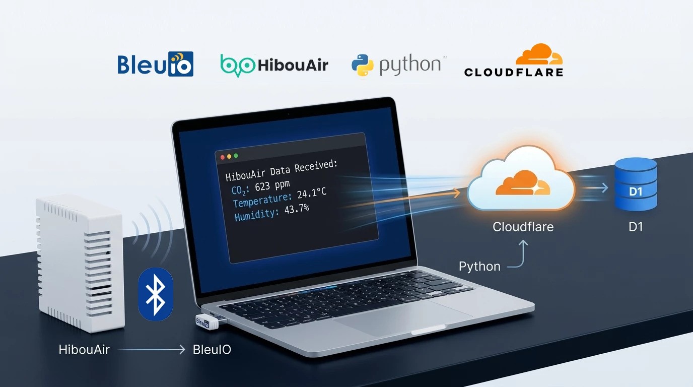 Send BLE Air Quality Data to Cloudflare D1 with BleuIO