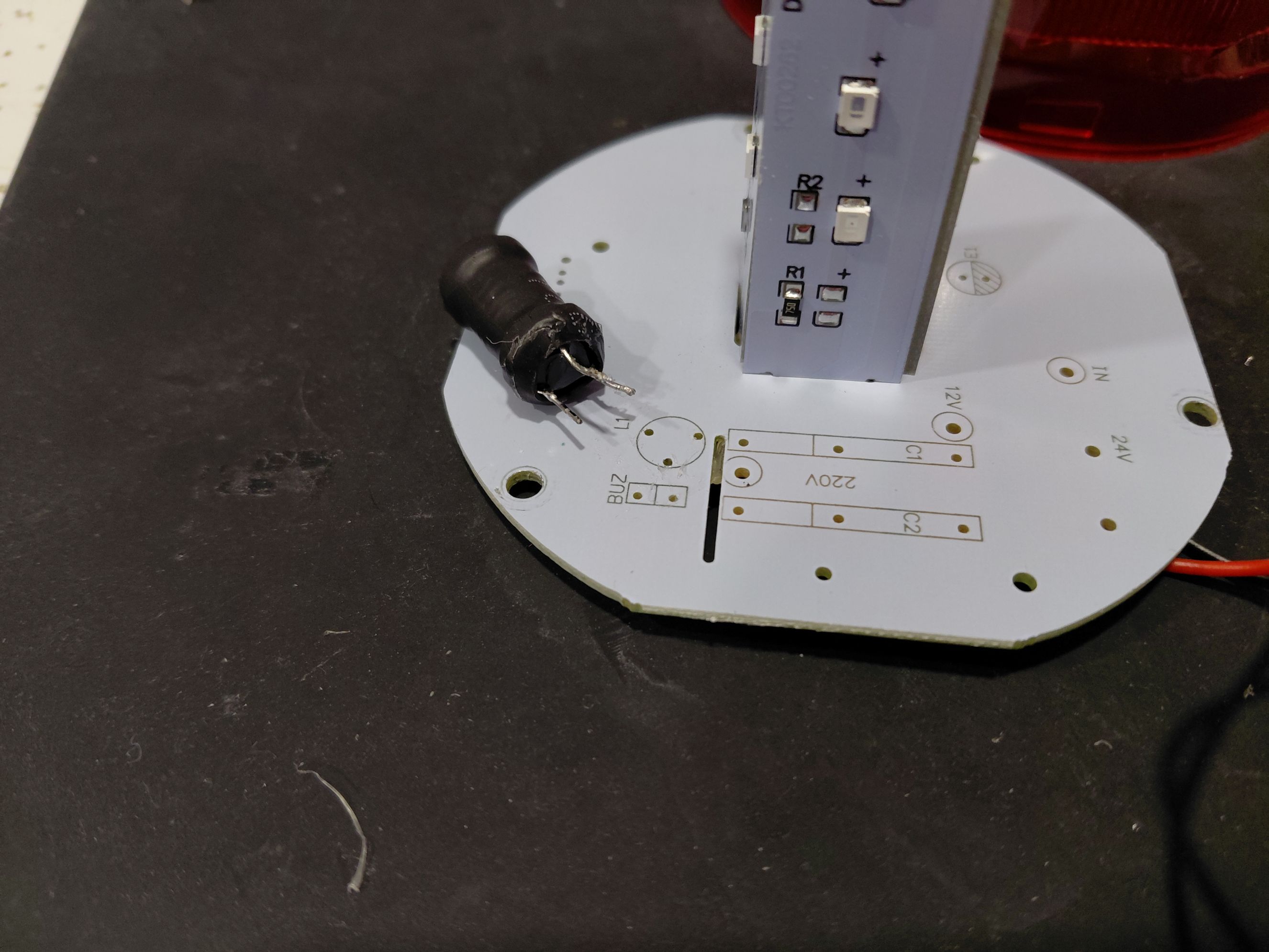 pcb assembly with inductor removed