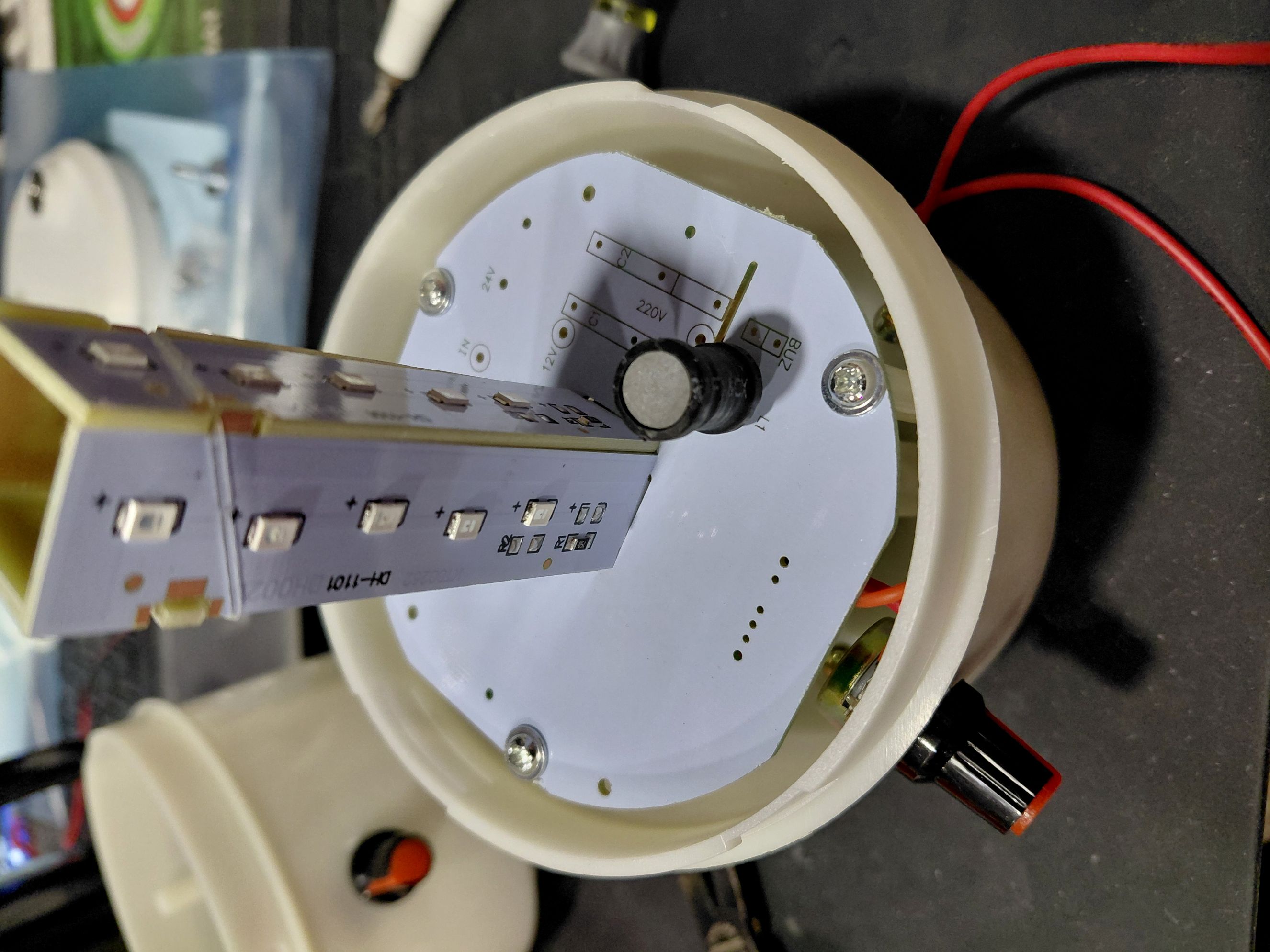 PCB inside warning light