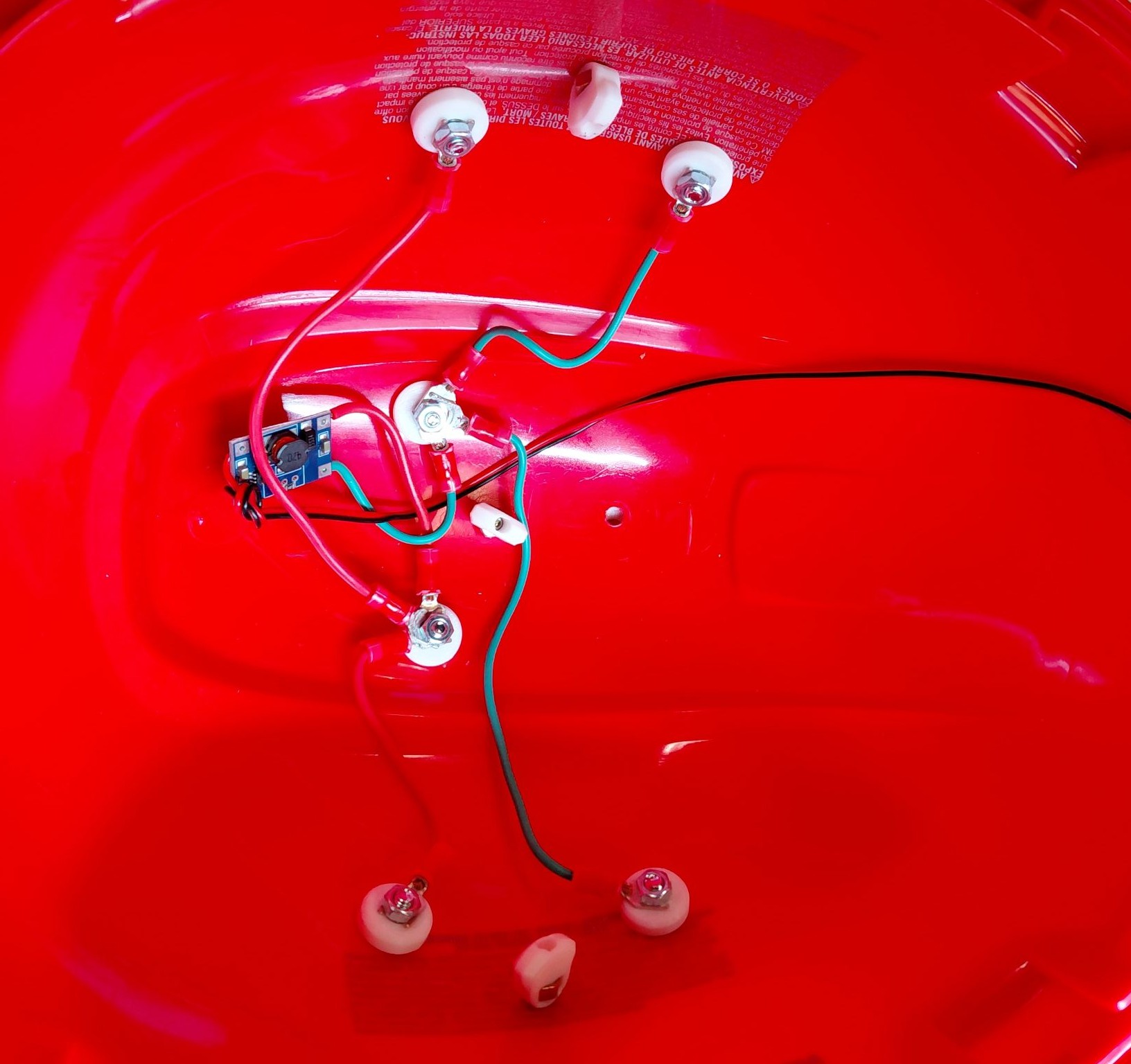 Wiring inside helmet